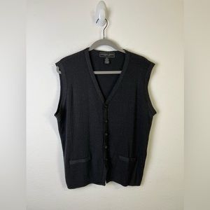 Andrew Fezza New York Gray Classic Sweater Vest Office Evening Fall Winter